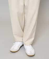 KHLFD14069 a.v.v MEN(アー・ヴェ・ヴェ) 【イージーケア/洗濯機で洗える/速乾/毛玉になりにくい/ストレッチ】メランジストレッチ１タックワイドイージースラックス アイボリー