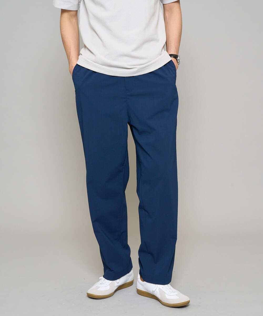 KHLFD17064 a.v.v MEN(アー・ヴェ・ヴェ) 【イージーケア/洗濯機で洗える/毛玉になりにくい/ストレッチ】春リライト ワイドシルエットイージーパンツ ネイビー