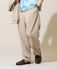 KHLFD17064 a.v.v MEN(アー・ヴェ・ヴェ) 春夏のカジュアルジャケットスタイルにぜひ【イージーケア/洗濯機で洗える/毛玉になりにくい/ストレッチ】春リライト ワイドシルエットイージーパンツ ベージュ