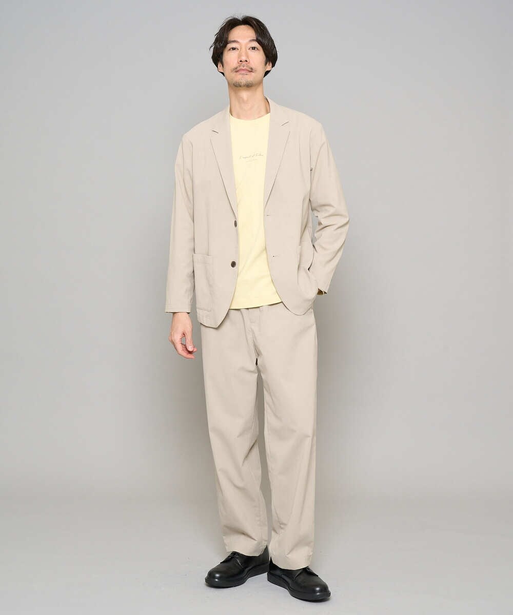 KHLFD17064 a.v.v MEN(アー・ヴェ・ヴェ) 【イージーケア/洗濯機で洗える/毛玉になりにくい/ストレッチ】春リライト ワイドシルエットイージーパンツ ダークグレー