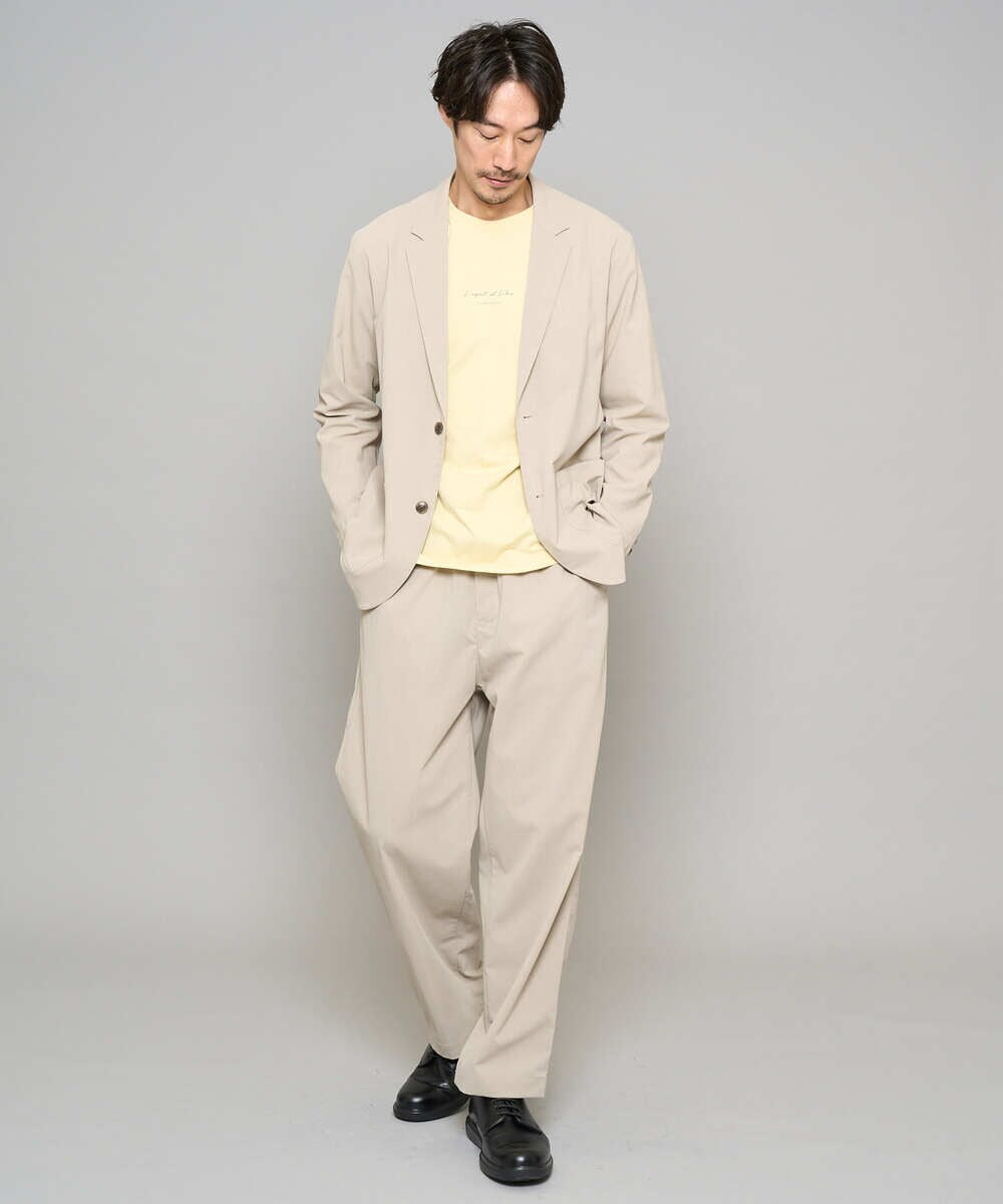 KHLFD17064 a.v.v MEN(アー・ヴェ・ヴェ) 【イージーケア/洗濯機で洗える/毛玉になりにくい/ストレッチ】春リライト ワイドシルエットイージーパンツ ダークグレー