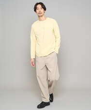 KHLFD17064 a.v.v MEN(アー・ヴェ・ヴェ) 【イージーケア/洗濯機で洗える/毛玉になりにくい/ストレッチ】春リライト ワイドシルエットイージーパンツ ダークグレー