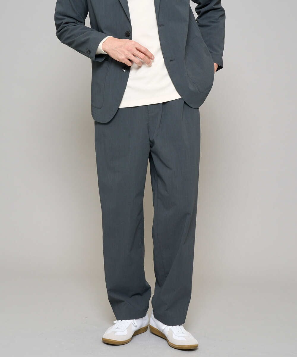 KHLFD17064 a.v.v MEN(アー・ヴェ・ヴェ) 【イージーケア/洗濯機で洗える/毛玉になりにくい/ストレッチ】春リライト ワイドシルエットイージーパンツ ダークグレー