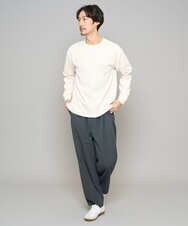 KHLFD17064 a.v.v MEN(アー・ヴェ・ヴェ) 【イージーケア/洗濯機で洗える/毛玉になりにくい/ストレッチ】春リライト ワイドシルエットイージーパンツ ダークグレー