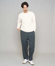 KHLFD17064 a.v.v MEN(アー・ヴェ・ヴェ) 【イージーケア/洗濯機で洗える/毛玉になりにくい/ストレッチ】春リライト ワイドシルエットイージーパンツ ダークグレー