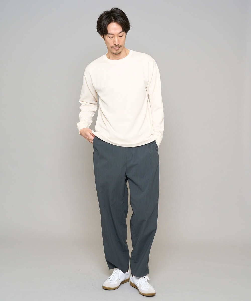 KHLFD17064 a.v.v MEN(アー・ヴェ・ヴェ) 【イージーケア/洗濯機で洗える/毛玉になりにくい/ストレッチ】春リライト ワイドシルエットイージーパンツ ダークグレー