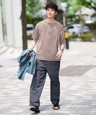 KHLFD17064 a.v.v MEN(アー・ヴェ・ヴェ) 春夏のカジュアルジャケットスタイルにぜひ【イージーケア/洗濯機で洗える/毛玉になりにくい/ストレッチ】春夏リライト ワイドシルエットイージーパンツ ダークグレー