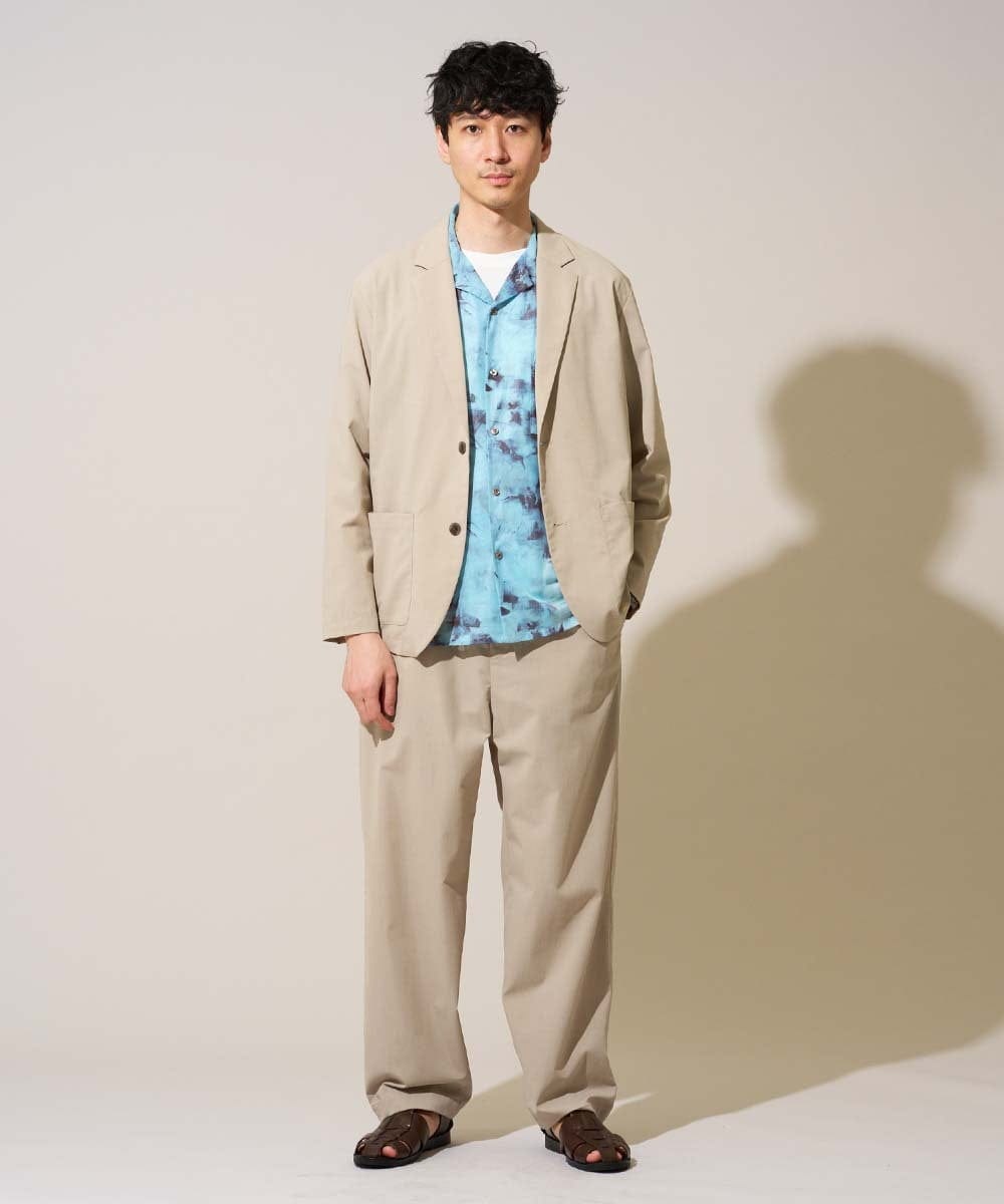 KHLFD17064 a.v.v MEN(アー・ヴェ・ヴェ) 春夏のカジュアルジャケットスタイルにぜひ【イージーケア/洗濯機で洗える/毛玉になりにくい/ストレッチ】春リライト ワイドシルエットイージーパンツ ダークグレー