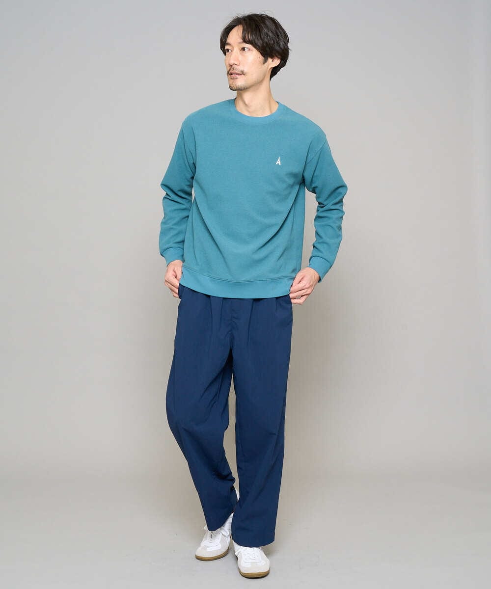 KHLFD17064 a.v.v MEN(アー・ヴェ・ヴェ) 【イージーケア/洗濯機で洗える/毛玉になりにくい/ストレッチ】春リライト ワイドシルエットイージーパンツ ダークグレー