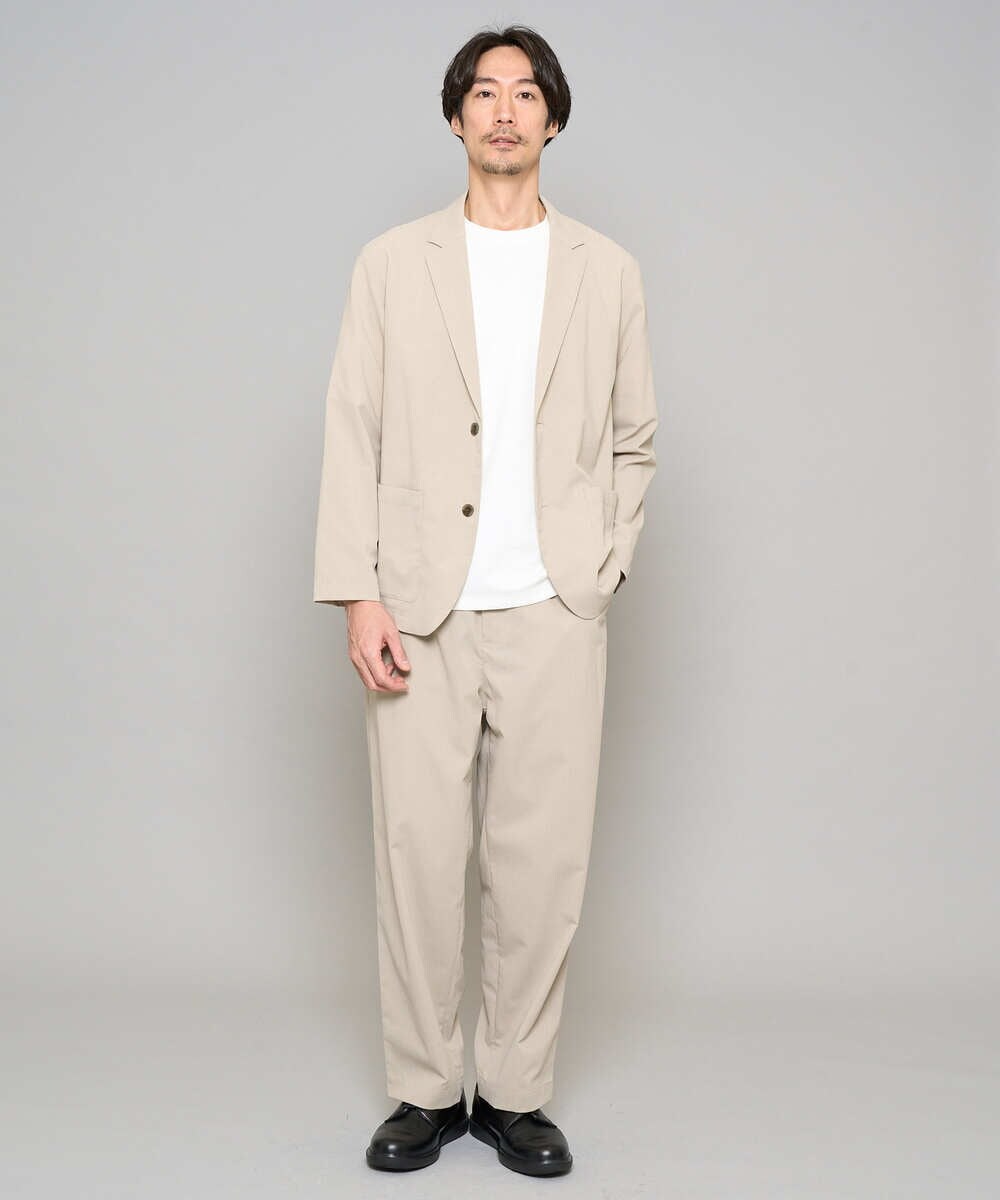 KHLFD17064 a.v.v MEN(アー・ヴェ・ヴェ) 【イージーケア/洗濯機で洗える/毛玉になりにくい/ストレッチ】春リライト ワイドシルエットイージーパンツ ダークグレー