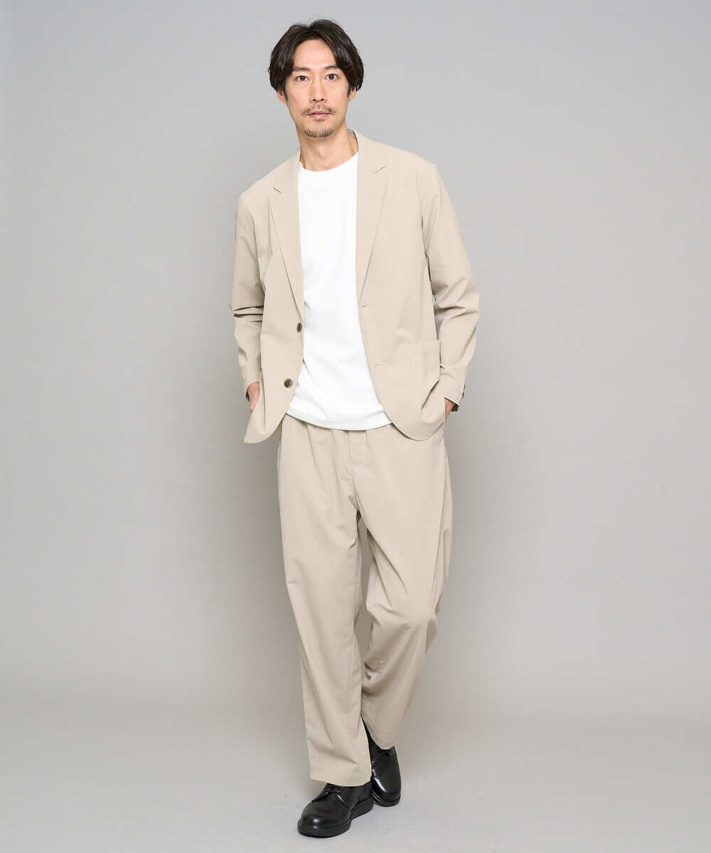 KHLFD17064 a.v.v MEN(アー・ヴェ・ヴェ) 【イージーケア/洗濯機で洗える/毛玉になりにくい/ストレッチ】春リライト ワイドシルエットイージーパンツ ダークグレー