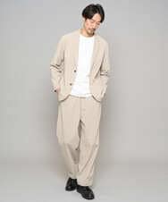 KHLFD17064 a.v.v MEN(アー・ヴェ・ヴェ) 【イージーケア/洗濯機で洗える/毛玉になりにくい/ストレッチ】春リライト ワイドシルエットイージーパンツ ダークグレー