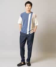 KHLGA25064 a.v.v MEN(アー・ヴェ・ヴェ) 【イージーケア/接触冷感】スマートシャンブレー フルレングス スラックス（セットアップ対応/S～XL展開） ダークグレー