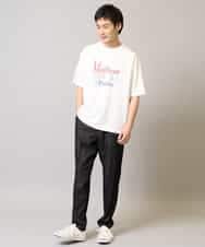 KHLGA25064 a.v.v MEN(アー・ヴェ・ヴェ) 【イージーケア/接触冷感】スマートシャンブレー フルレングス スラックス（セットアップ対応/S～XL展開） ダークグレー