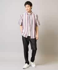 KHLGA25064 a.v.v MEN(アー・ヴェ・ヴェ) 【イージーケア/接触冷感】スマートシャンブレー フルレングス スラックス（セットアップ対応/S～XL展開） ダークグレー