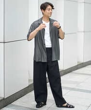 KHLGA36069 a.v.v MEN(アー・ヴェ・ヴェ) 【イージーケア/接触冷感/毛玉になりにくい】ドライオックスバレルレッグイージーパンツ ブラック