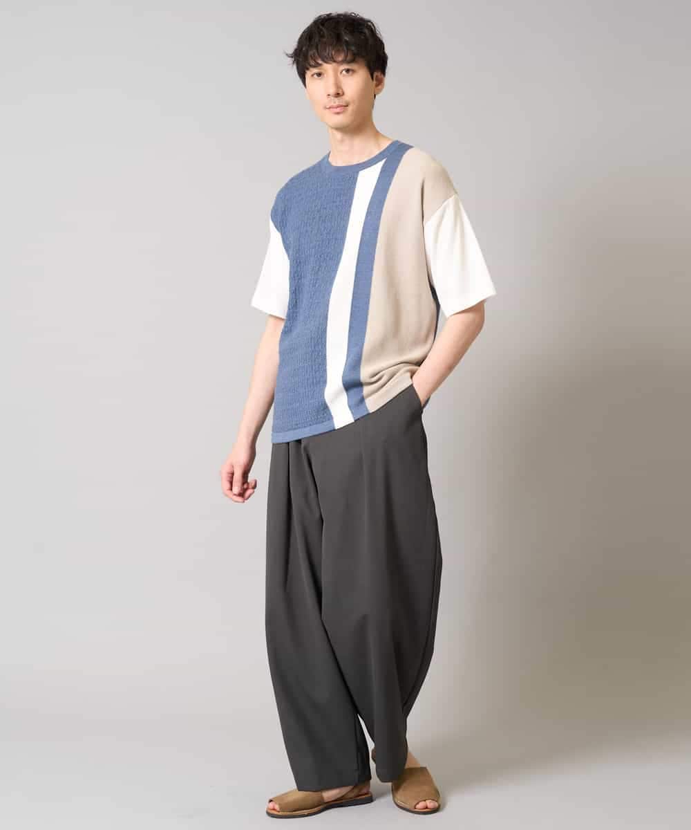 KHLGA36069 a.v.v MEN(アー・ヴェ・ヴェ) 【イージーケア/接触冷感/毛玉になりにくい】ドライオックスバレルレッグイージーパンツ ブラック