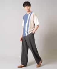 KHLGA36069 a.v.v MEN(アー・ヴェ・ヴェ) 【イージーケア/接触冷感/毛玉になりにくい】ドライオックスバレルレッグイージーパンツ ブラック