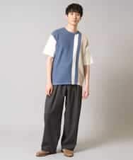 KHLGA36069 a.v.v MEN(アー・ヴェ・ヴェ) 【イージーケア/接触冷感/毛玉になりにくい】ドライオックスバレルレッグイージーパンツ ブラック