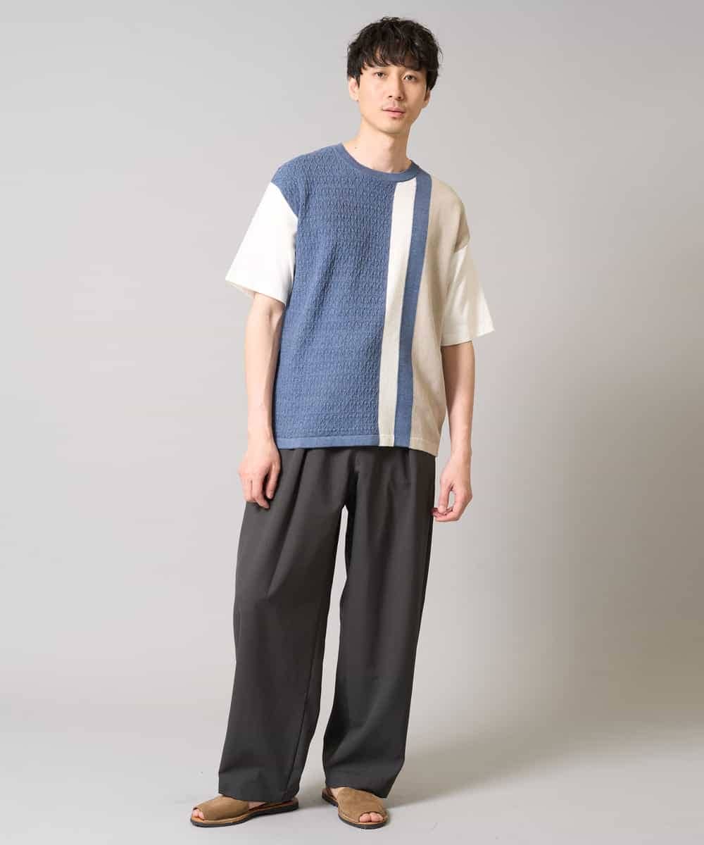 KHLGA36069 a.v.v MEN(アー・ヴェ・ヴェ) 【イージーケア/接触冷感/毛玉になりにくい】ドライオックスバレルレッグイージーパンツ ブラック