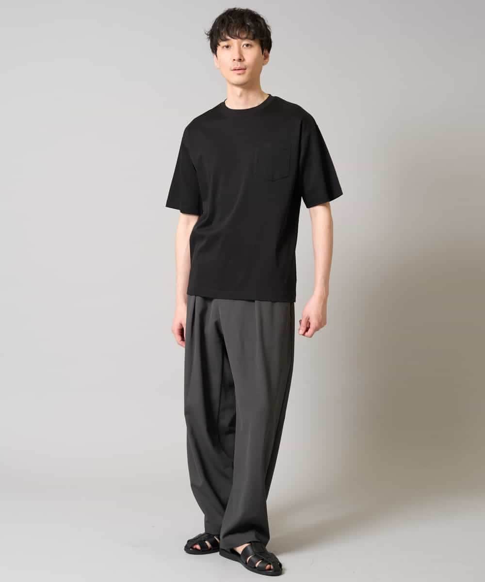 KHLGA36069 a.v.v MEN(アー・ヴェ・ヴェ) 【イージーケア/接触冷感/毛玉になりにくい】ドライオックスバレルレッグイージーパンツ ブラック
