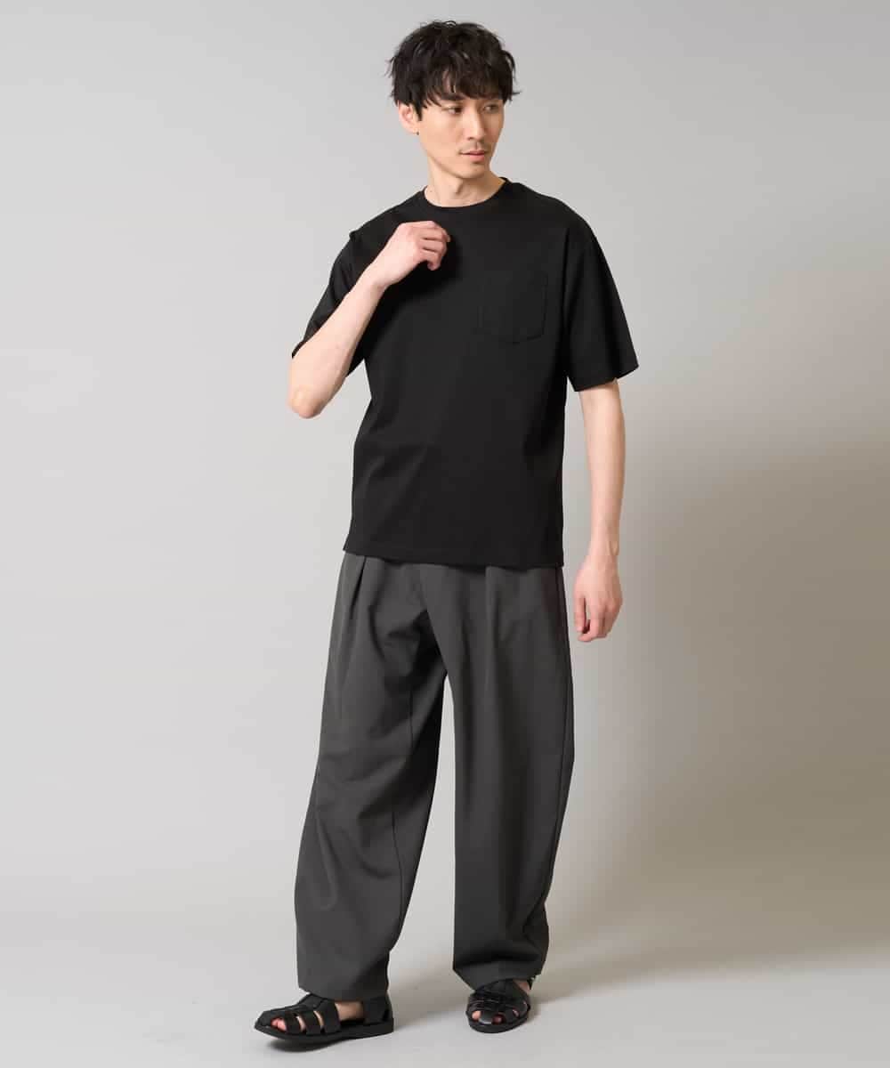 KHLGA36069 a.v.v MEN(アー・ヴェ・ヴェ) 【イージーケア/接触冷感/毛玉になりにくい】ドライオックスバレルレッグイージーパンツ ブラック
