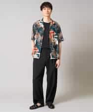 KHLGA36069 a.v.v MEN(アー・ヴェ・ヴェ) 【イージーケア/接触冷感/毛玉になりにくい】ドライオックスバレルレッグイージーパンツ ブラック