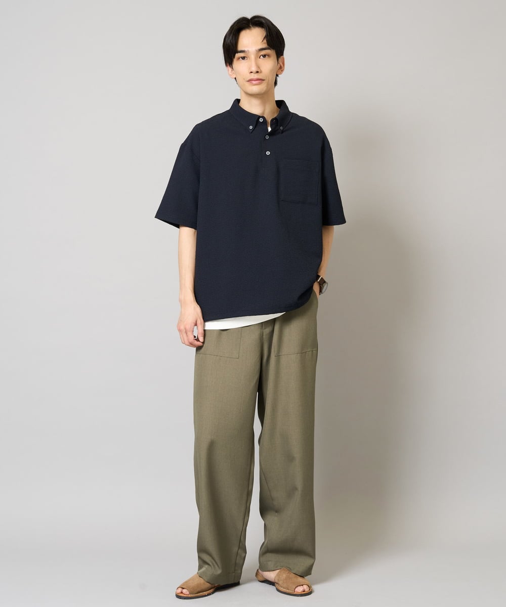KHLGA59069 a.v.v MEN(アー・ヴェ・ヴェ) 【イージーケア/速乾/接触冷感】メランジイージーベイカーパンツ ダークグレー