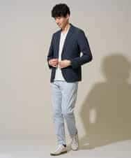 KHLGD15064 a.v.v MEN(アー・ヴェ・ヴェ) 【イージーケア/洗濯機で洗える/接触冷感/ストレッチ/シワになりにくい/毛玉になりにくい】ヘリンボーンストレッチ５ポケットパンツ ブラック