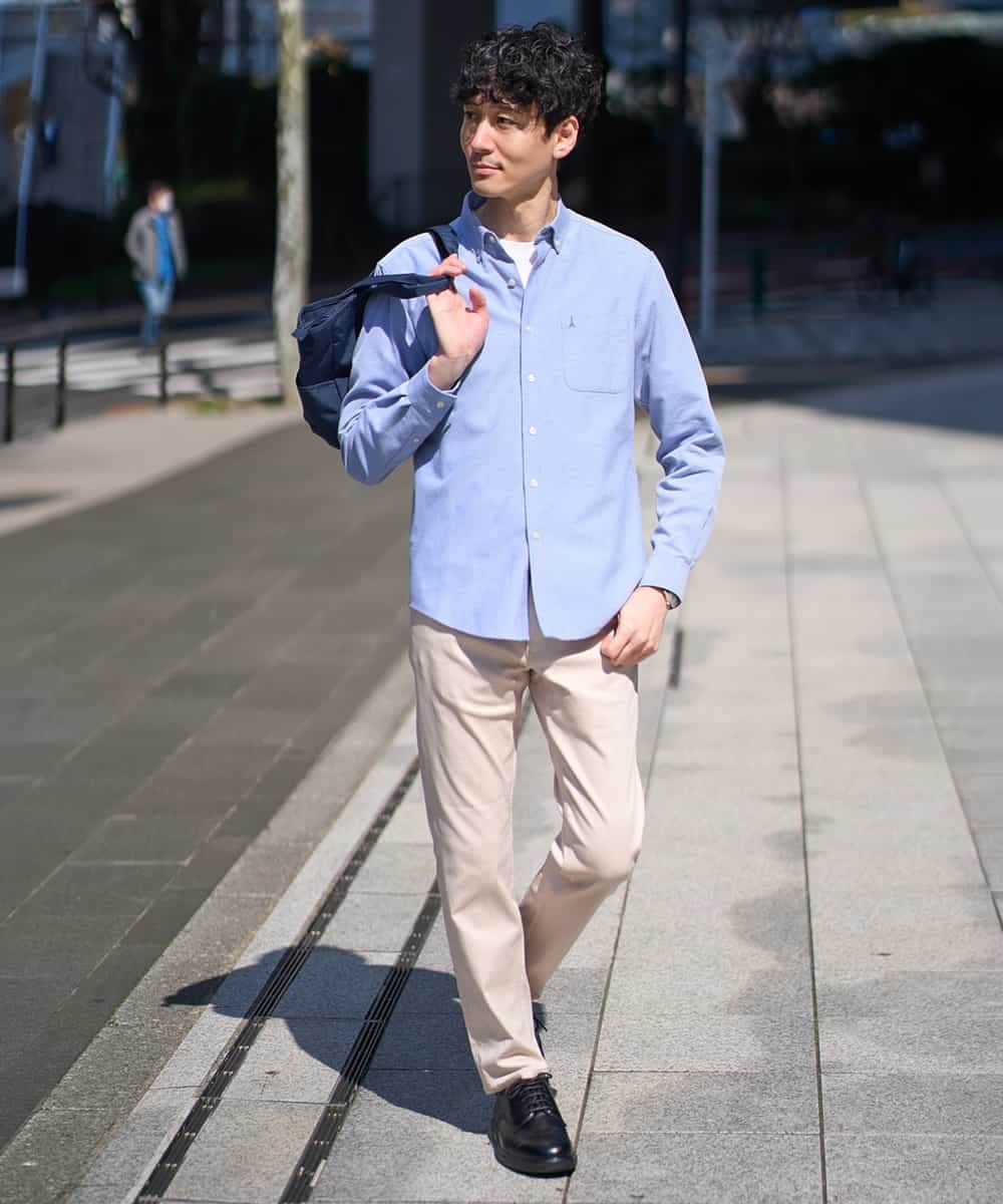 KHLGD15064 a.v.v MEN(アー・ヴェ・ヴェ) 【イージーケア/洗濯機で洗える/接触冷感/ストレッチ/シワになりにくい/毛玉になりにくい】ヘリンボーンストレッチ５ポケットパンツ ブラック