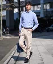 KHLGD15064 a.v.v MEN(アー・ヴェ・ヴェ) 【イージーケア/洗濯機で洗える/接触冷感/ストレッチ/シワになりにくい/毛玉になりにくい】ヘリンボーンストレッチ５ポケットパンツ ブラック