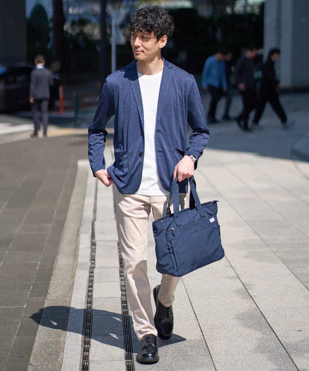 KHLGD15064 a.v.v MEN(アー・ヴェ・ヴェ) 【イージーケア/洗濯機で洗える/接触冷感/ストレッチ/シワになりにくい/毛玉になりにくい】ヘリンボーンストレッチ５ポケットパンツ ブラック