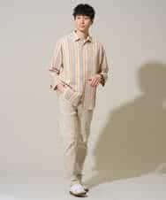 KHLGD15064 a.v.v MEN(アー・ヴェ・ヴェ) 【イージーケア/洗濯機で洗える/接触冷感/ストレッチ/シワになりにくい/毛玉になりにくい】ヘリンボーンストレッチ５ポケットパンツ ブラック