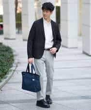 KHLGD15064 a.v.v MEN(アー・ヴェ・ヴェ) 【イージーケア/洗濯機で洗える/接触冷感/ストレッチ/シワになりにくい/毛玉になりにくい】ヘリンボーンストレッチ５ポケットパンツ ブラック