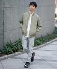 KHLGD15064 a.v.v MEN(アー・ヴェ・ヴェ) 【イージーケア/洗濯機で洗える/接触冷感/ストレッチ/シワになりにくい/毛玉になりにくい】ヘリンボーンストレッチ５ポケットパンツ ブラック