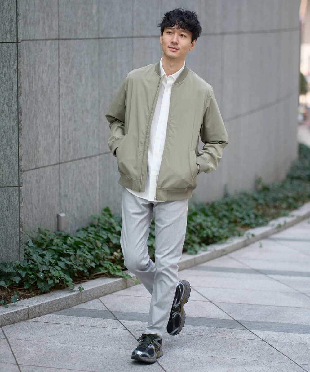 KHLGD15064 a.v.v MEN(アー・ヴェ・ヴェ) 【イージーケア/洗濯機で洗える/接触冷感/ストレッチ/シワになりにくい/毛玉になりにくい】ヘリンボーンストレッチ５ポケットパンツ ブラック