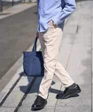 KHLGD15064 a.v.v MEN(アー・ヴェ・ヴェ) 【イージーケア/洗濯機で洗える/接触冷感/ストレッチ/シワになりにくい/毛玉になりにくい】ヘリンボーンストレッチ５ポケットパンツ ブラック