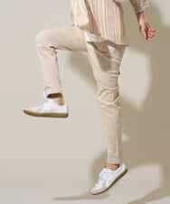 KHLGD15064 a.v.v MEN(アー・ヴェ・ヴェ) 【イージーケア/洗濯機で洗える/接触冷感/ストレッチ/シワになりにくい/毛玉になりにくい】ヘリンボーンストレッチ５ポケットパンツ ブラック