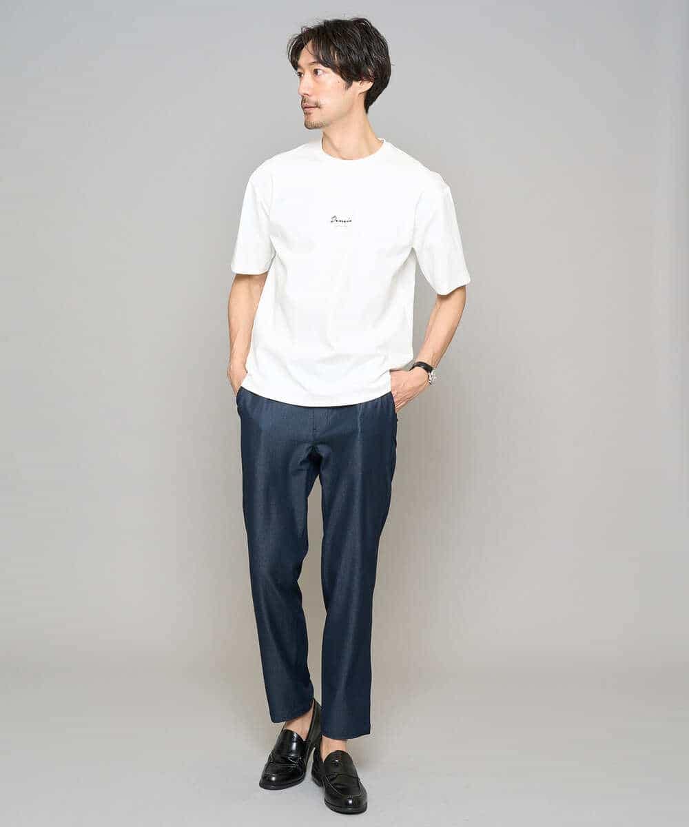 KHLGD22064 a.v.v MEN(アー・ヴェ・ヴェ) 【イージーケア/接触冷感】デニムライクストレッチセミルーズパンツ ダークグレー