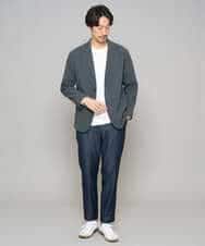 KHLGD22064 a.v.v MEN(アー・ヴェ・ヴェ) 【イージーケア/接触冷感】デニムライクストレッチセミルーズパンツ ダークグレー