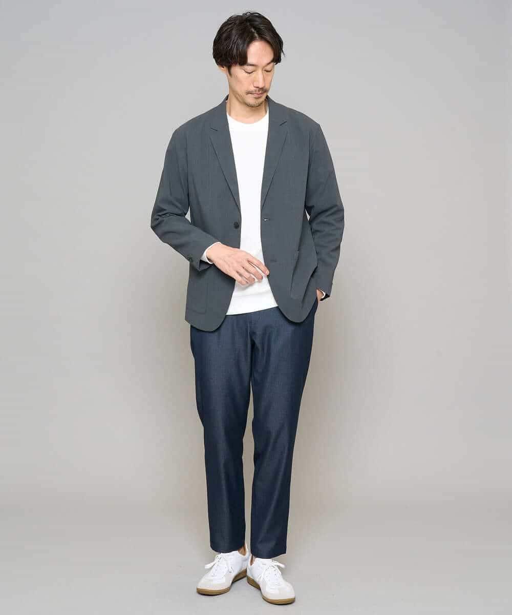 KHLGD22064 a.v.v MEN(アー・ヴェ・ヴェ) 【イージーケア/接触冷感】デニムライクストレッチセミルーズパンツ ダークグレー