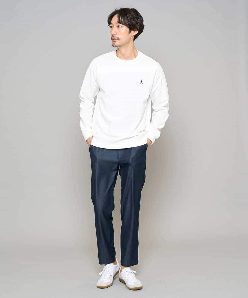 KHLGD22064 a.v.v MEN(アー・ヴェ・ヴェ) 【イージーケア/接触冷感】デニムライクストレッチセミルーズパンツ ダークグレー