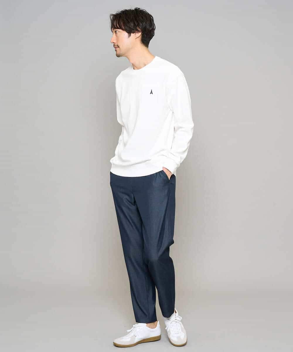 KHLGD22064 a.v.v MEN(アー・ヴェ・ヴェ) 【イージーケア/接触冷感】デニムライクストレッチセミルーズパンツ ダークグレー