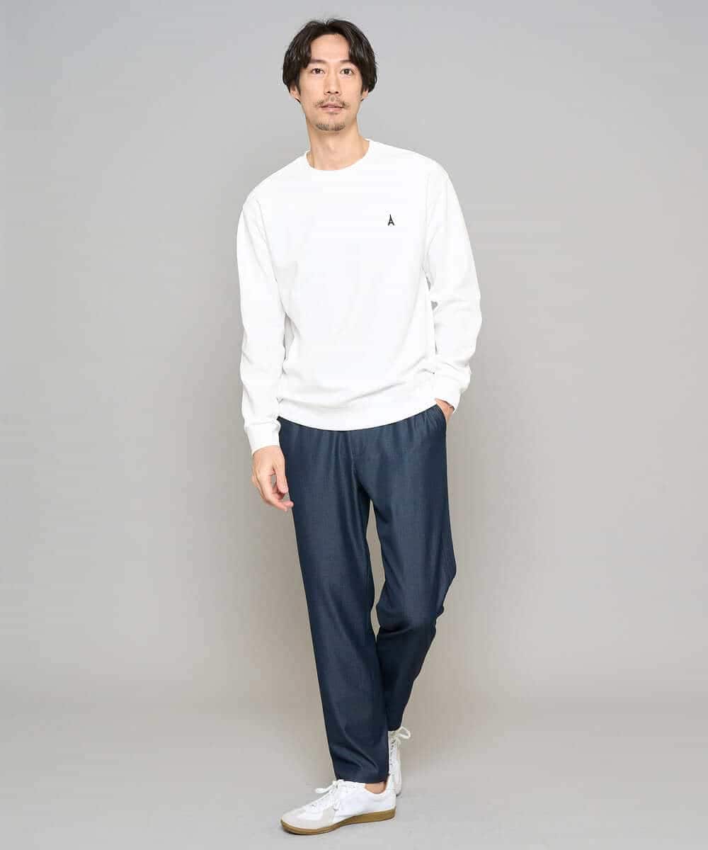 KHLGD22064 a.v.v MEN(アー・ヴェ・ヴェ) 【イージーケア/接触冷感】デニムライクストレッチセミルーズパンツ ダークグレー