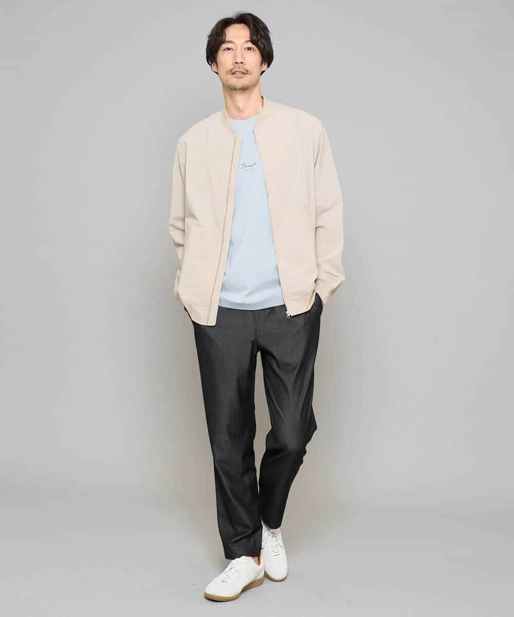 KHLGD22064 a.v.v MEN(アー・ヴェ・ヴェ) 【イージーケア/接触冷感】デニムライクストレッチセミルーズパンツ ダークグレー