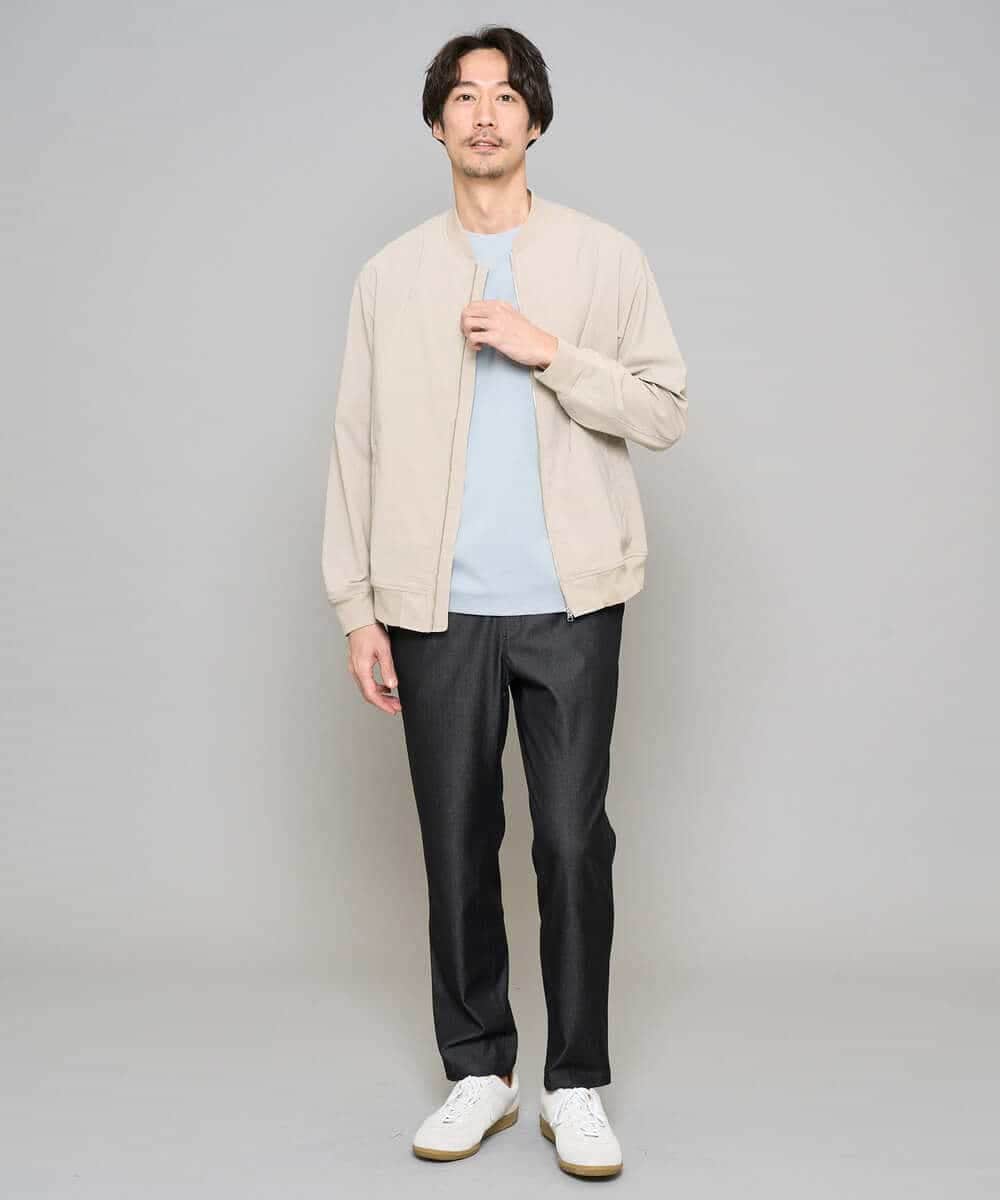 KHLGD22064 a.v.v MEN(アー・ヴェ・ヴェ) 【イージーケア/接触冷感】デニムライクストレッチセミルーズパンツ ダークグレー