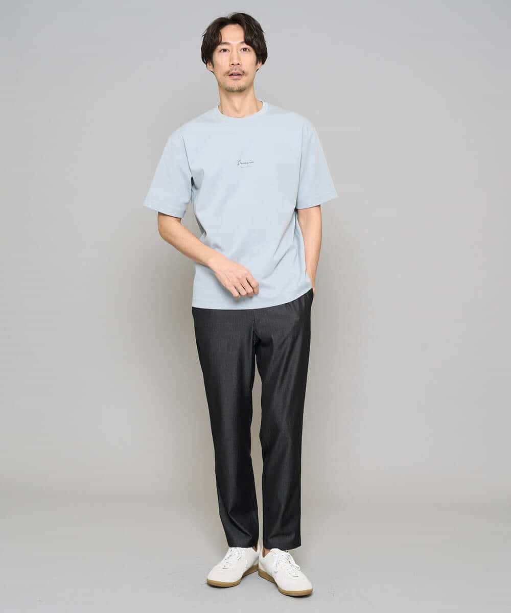 KHLGD22064 a.v.v MEN(アー・ヴェ・ヴェ) 【イージーケア/接触冷感】デニムライクストレッチセミルーズパンツ ダークグレー