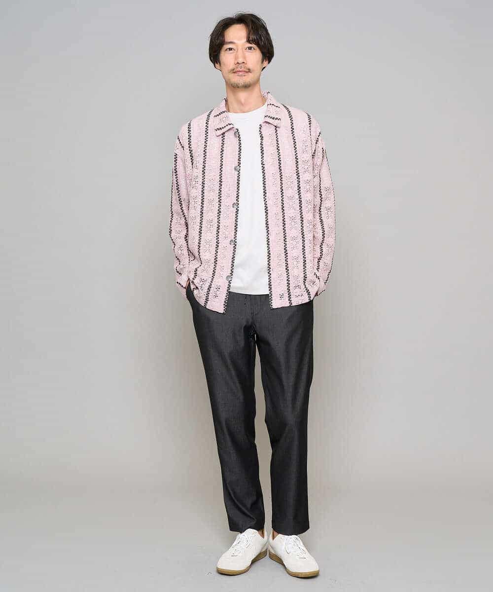 KHLGD22064 a.v.v MEN(アー・ヴェ・ヴェ) 【イージーケア/接触冷感】デニムライクストレッチセミルーズパンツ ダークグレー