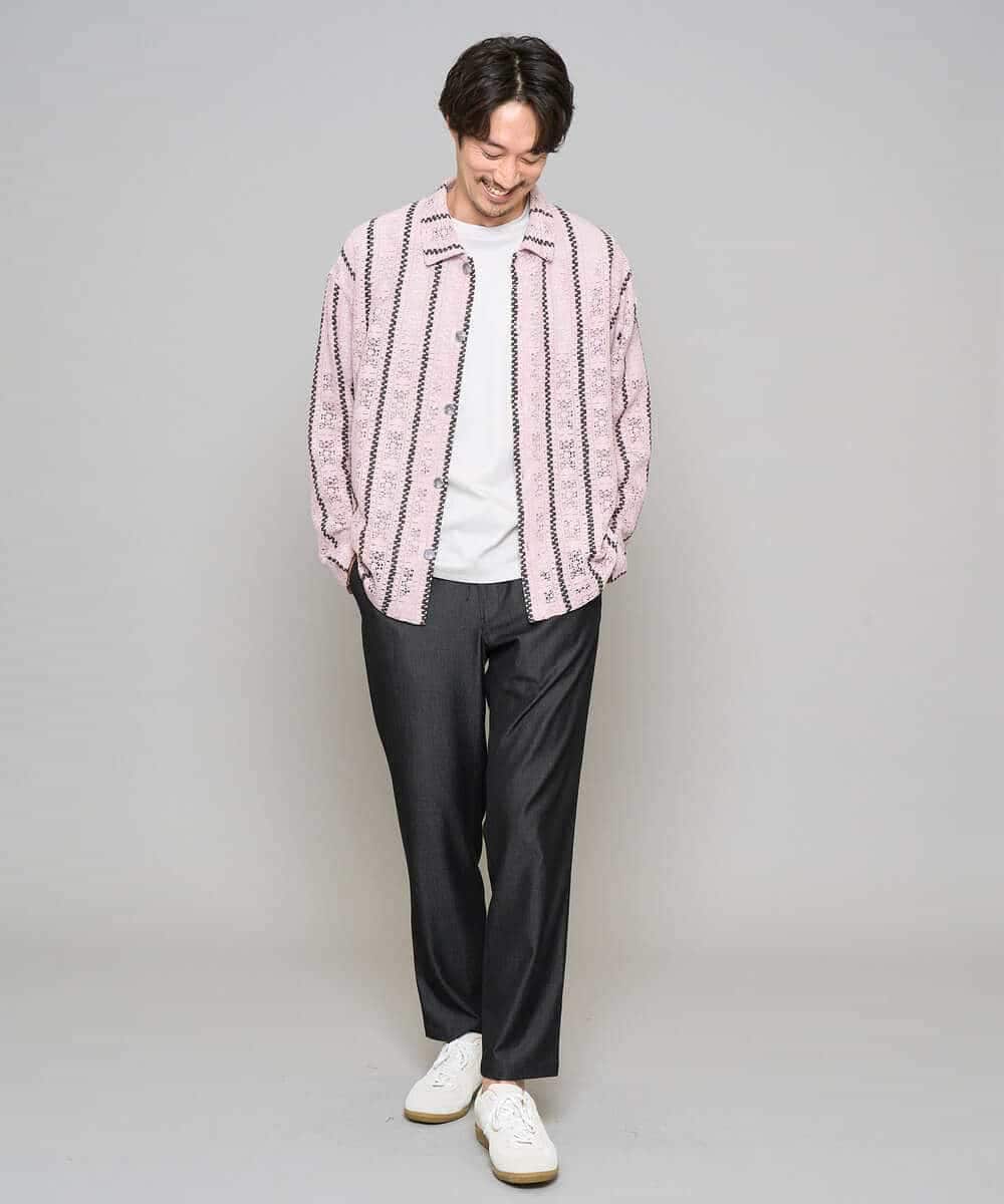 KHLGD22064 a.v.v MEN(アー・ヴェ・ヴェ) 【イージーケア/接触冷感】デニムライクストレッチセミルーズパンツ ダークグレー