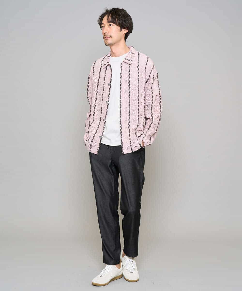 KHLGD22064 a.v.v MEN(アー・ヴェ・ヴェ) 【イージーケア/接触冷感】デニムライクストレッチセミルーズパンツ ダークグレー